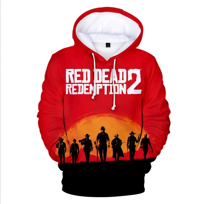 Красный изображения из фильма RED Dead Redemption цифровой 3D свитер с капюшоном|Костюмы