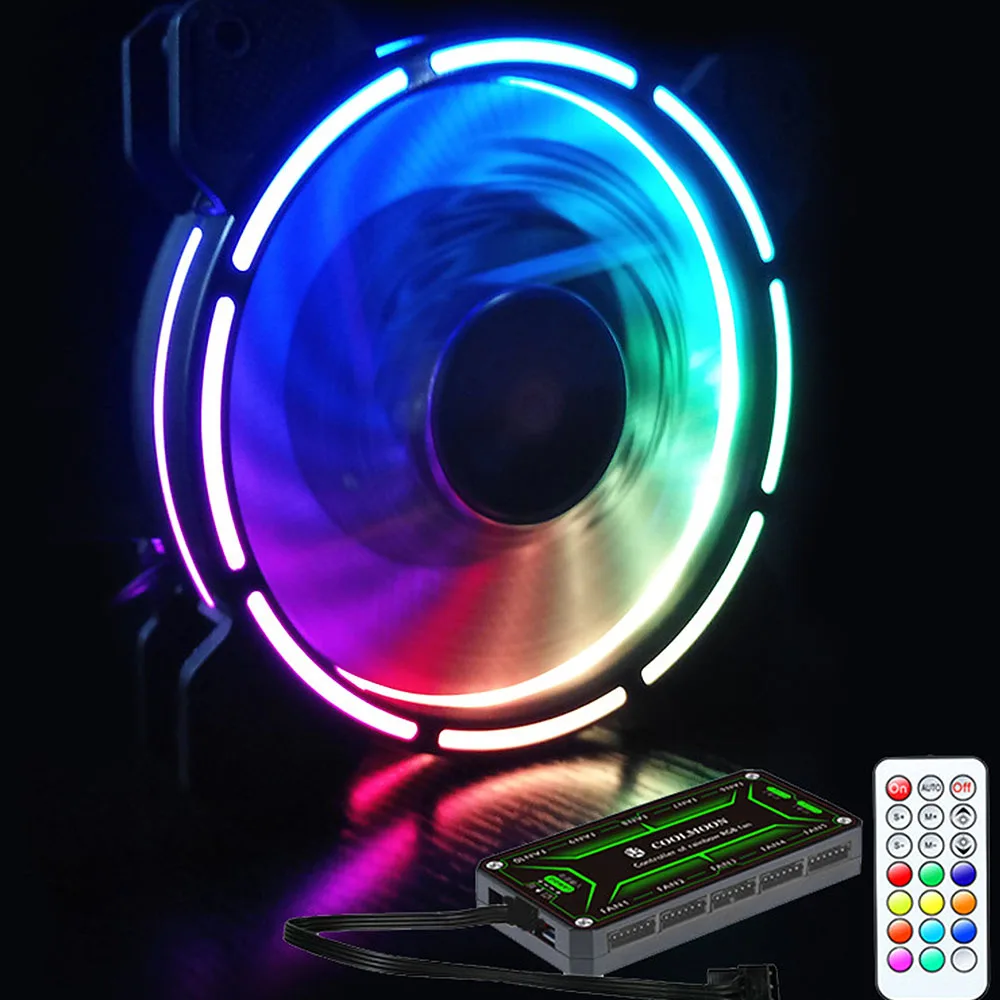 RGB вентилятор шасси 12 см Настольный охлаждающий цветной компьютерный кулер