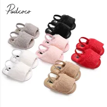 Shoes Outfit Sandal Toddler Newborn Flat Baby-Girls Summer Brand-New Fur Solid with Heel