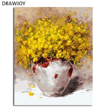 DRAWJOY цветы в рамке DIY живопись по номерам на холсте Живопись и каллиграфия стены искусства для домашнего декора 40x50