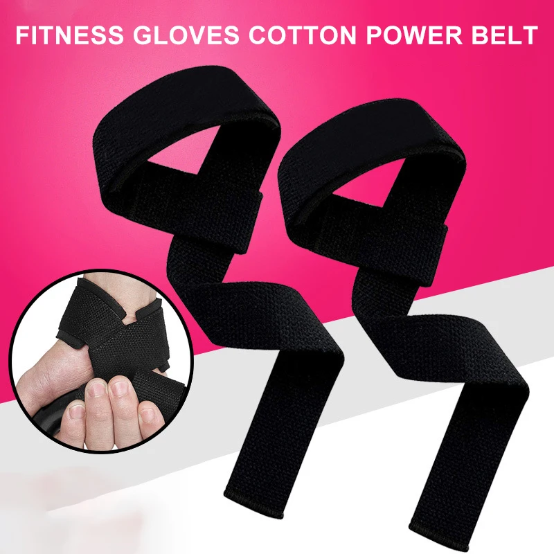

2pcs gym lifting straps weightlifting wrist weight belt bodybuilding gloves for women men fitness crossfit barbells power sport