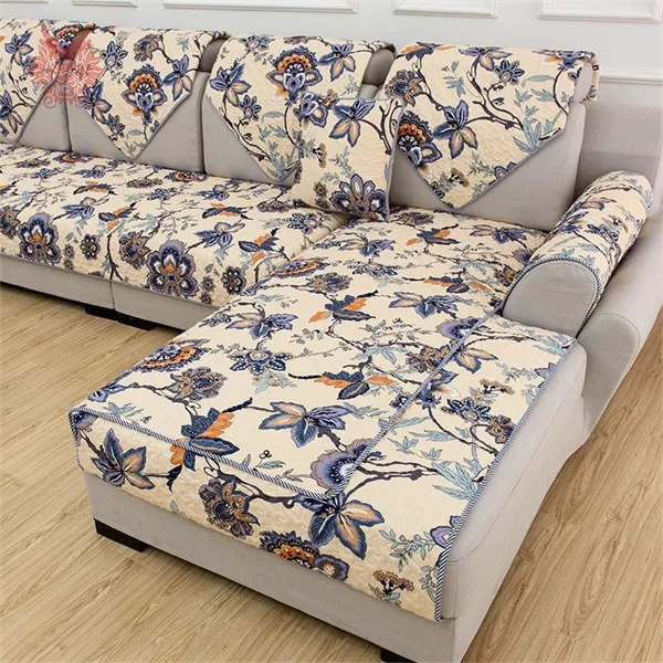 American style multi color floral print quilting Sofa cover pure 100