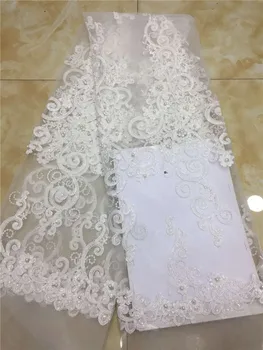 

Burgundy African Lace Fabric 2019 Latest French Nigerian Laces Fabrics Embroider Sequin French Lace Wedding Lace White Fabric