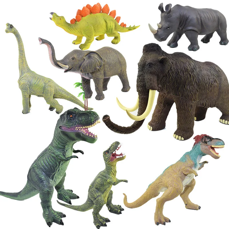 Animal Model Toy Action Figures Rhinoceros Elephant Dinosaur Tyrannosaurus Learning Educational Toys for Children Gift | Игрушки и хобби