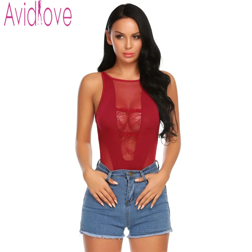 Avidlove Соблазнительные Кружевные Боди для женщин с открытой спиной сетчатые