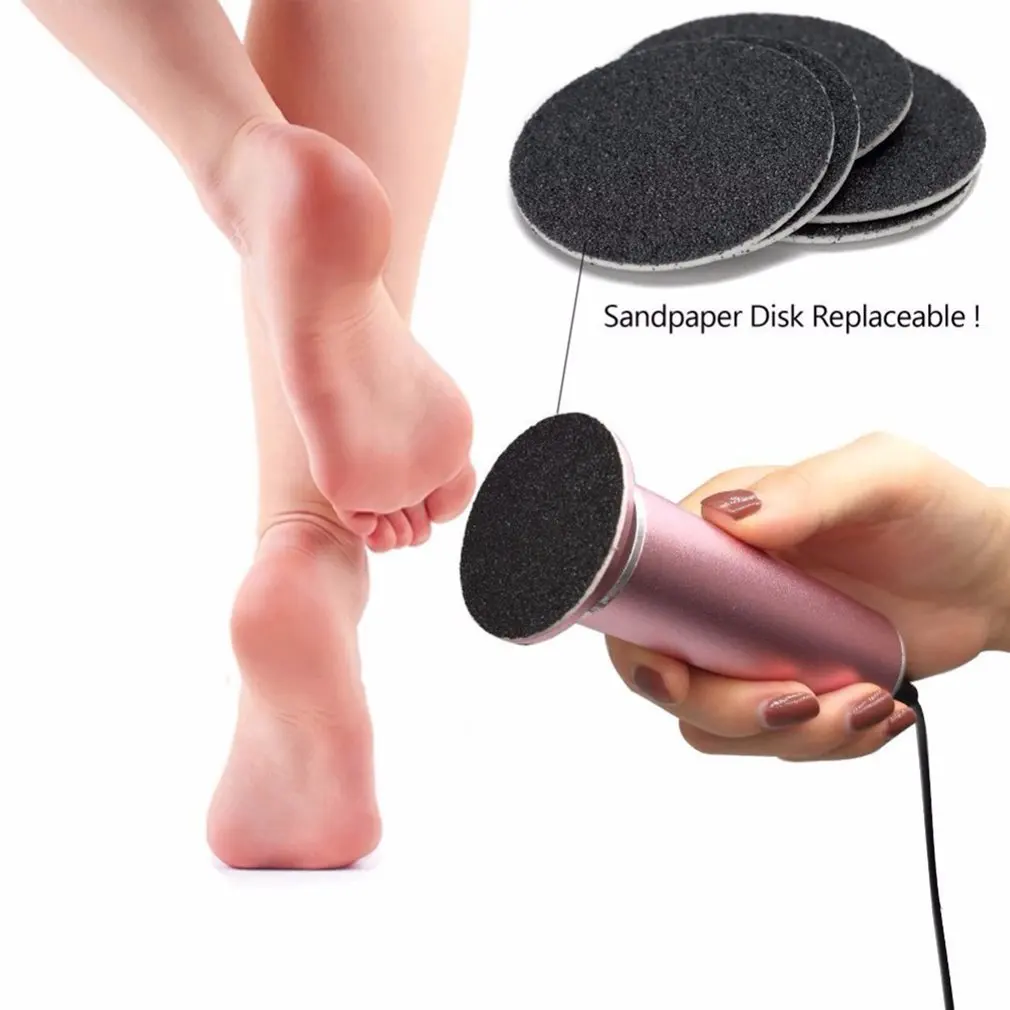 Electric Foot File Speed Adjustable Sandpaper Discs Callus Remover Pedicure Fast Remove Feet Hard Cracked Dry Dead Skin