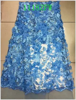 

Free shipping !! (5yards/pc) New coming Z-han5131African French net lace fabric with beads and stones elegant design for dress