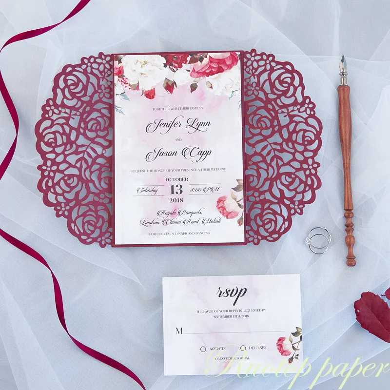 Пустые Свадебные Приглашения Прокрутки кружевные приглашения на свадьбу карты свадебные карточки поздравления