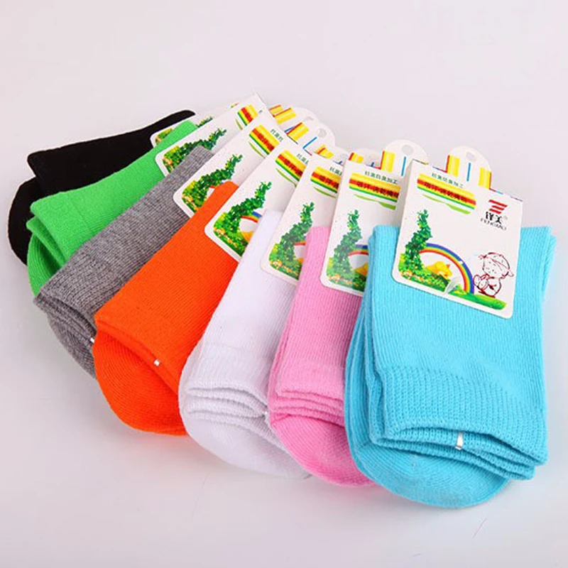Children Socks Cotton 4 pairs Spring&Autumn Girls Boys Kids 1-9 year