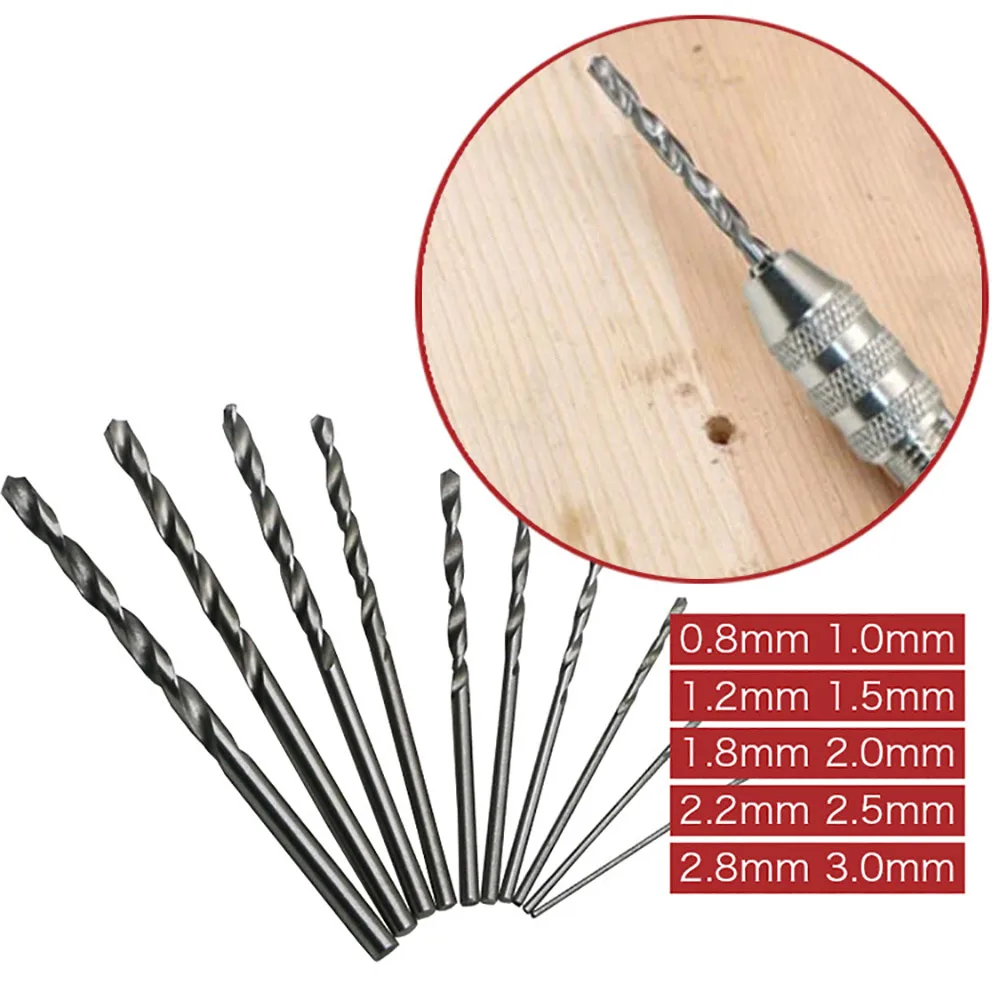 

10Pcs Mini High Speed White Rotary Steel Twist Drill Bit Set For Dremel Rotary HSS Tool Woodworking Accessories