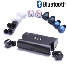 50 шт./лот X1T/X2T Беспроводные Bluetooth мини вкладыши наушники стерео наушники с зарядным устройством