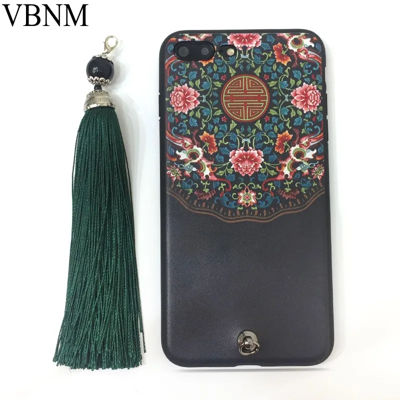 

Lacinessfor Phone Case For iPhone X XS Max XR 6s 6 7 8 Plus Cover Classical chinoiserie Case For iPhone 7 flower Cases Pendant