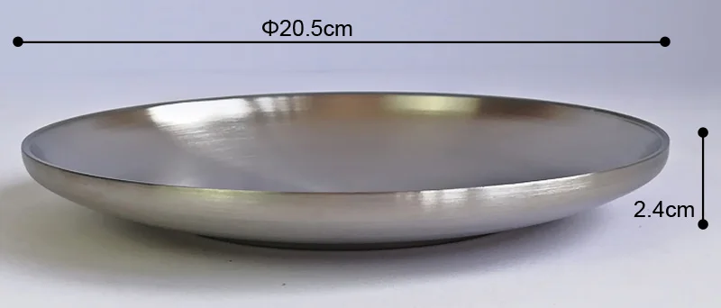 Обеденная тарелка 304 нержавеющая сталь столовая посуда 8 дюймов круглая тарелка экологически безопасные столовые приборы Бытовая Фруктовая тарелка для орехов