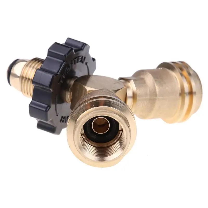 Пропан цилиндр Y-splitter тройник адаптер разъем QCC 1-Male и 2-Female