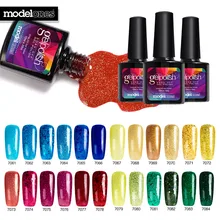Modelones 2017 Newest Style Nail Gel Polish Led Lamp Soak Off Dazzling Glitter UV Nail Gel Varnish Golden Color Led Nail Glue