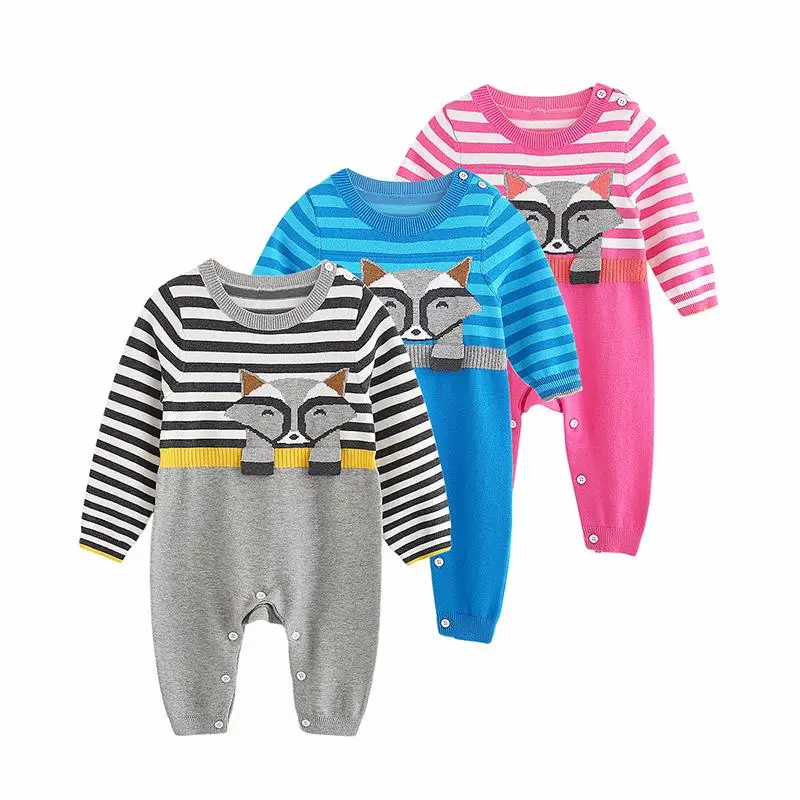 New Fashion Baby Boy Clothes Long Sleeve Toddler Knitted Rompers