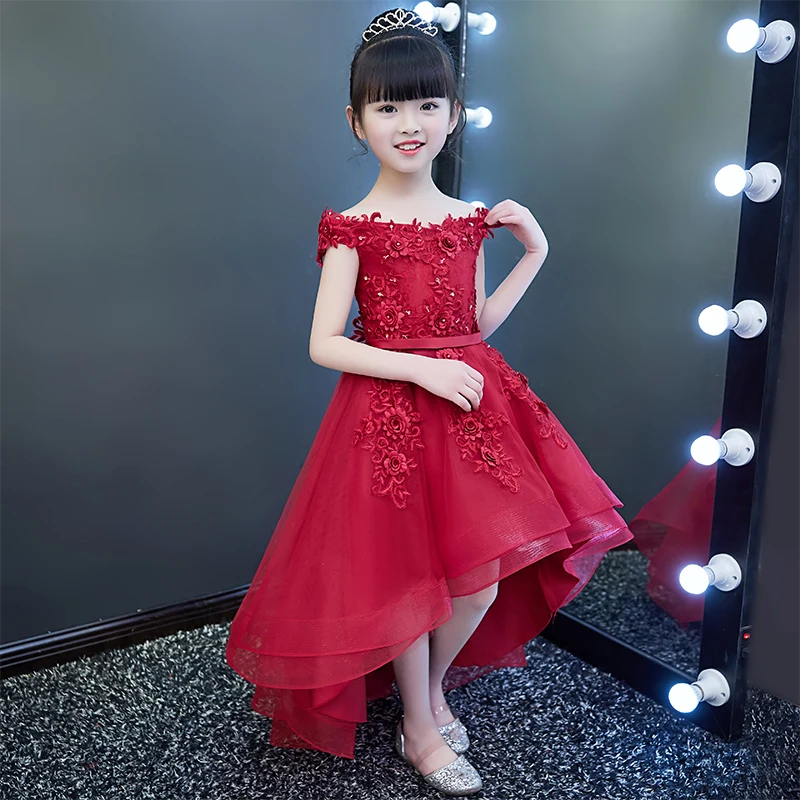 2018 Spring Children'S Trailing Princess Dress Beauty Contest Stage Costumes Birthday Host Flower Girl Wedding Party Gown Dress