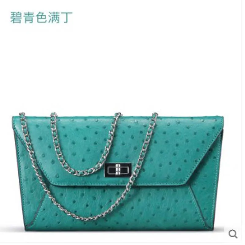 

2019 ostrich skin women bag Female korea edition new women chain bag handbag fashion Simple shape