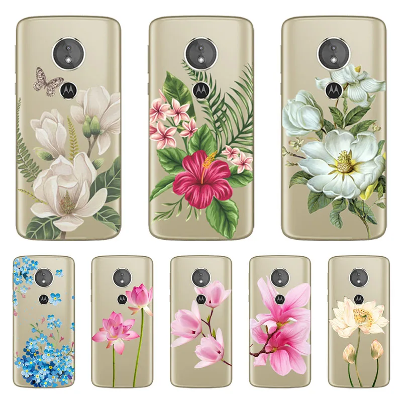 

Soft TPU for Motorola Moto Z3 g6 play / E5 Play Case flower Cover for For Motorola Moto G6 plus / E5 plus Phone protect cases