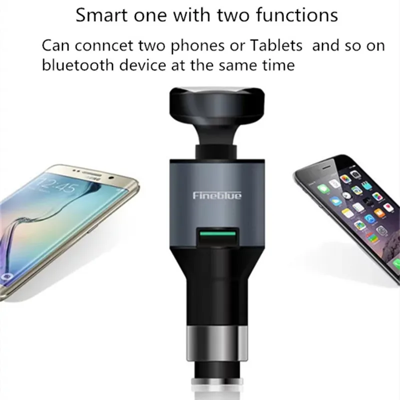 Стерео гарнитура и автомобильное зарядное устройство Fineblue F 458 Bluetooth 4 0 2 в 1