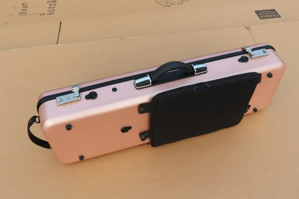 pink violin case 4/4 Composite materials Weight-bearing 150kg Two code lock pink violin case 4/4 Composite materials Weight-bearing 150kg Two code lock
