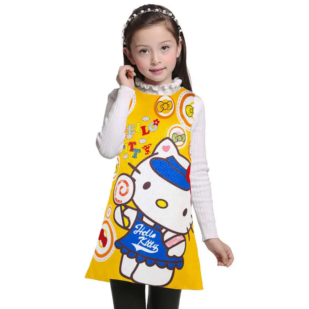 

3 4 5 6 7 8 9 10 11 12 Years Kids Girls Dress Hello Kitty Summer Baby Clothes Girl's Wear birthday party Children Clothing