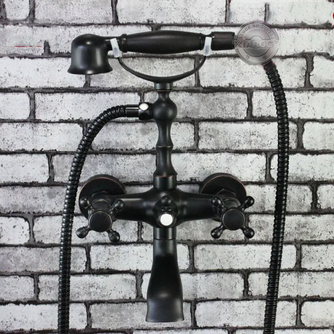 

Wall mounted Bathroom Clawfoot bathtub shower faucets.Oil Rubbed Bronze Basin sink Mixer Tap.tub faucet & hand shower YN-325