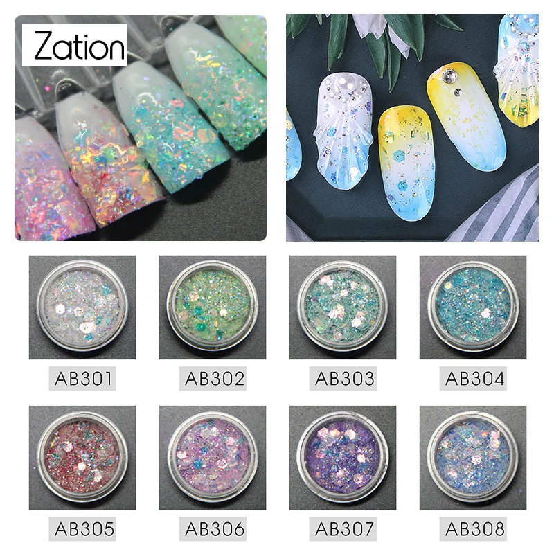 Zation 1g Nail Powder Glitter Gold Colorful Art Chrome Pigment DIY All for Design Decorations Accessories Tips | Красота и здоровье