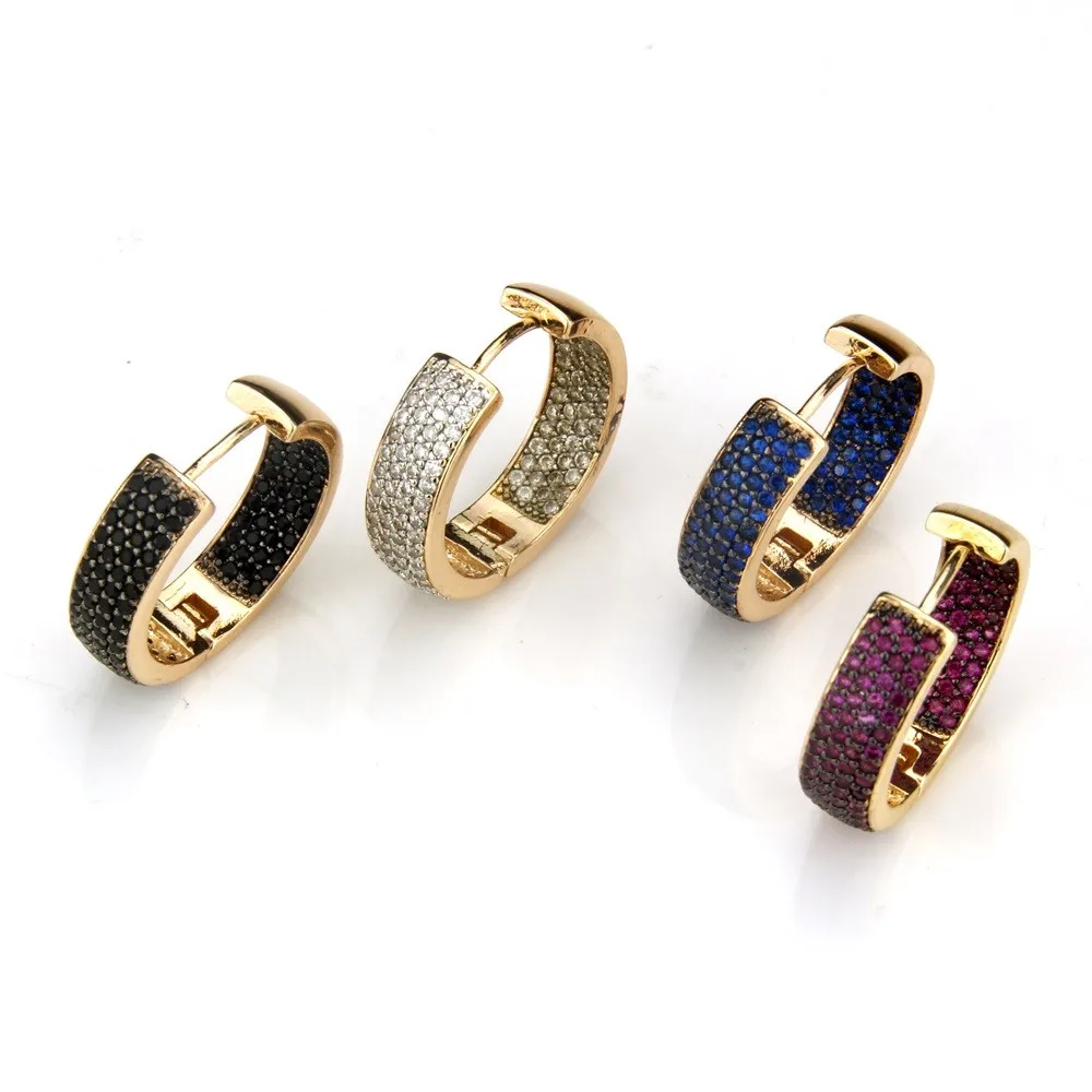

Multicolor Cubic Zirconia Big Circle Hoop Copper Pins Earrings Earrings MOLINUO