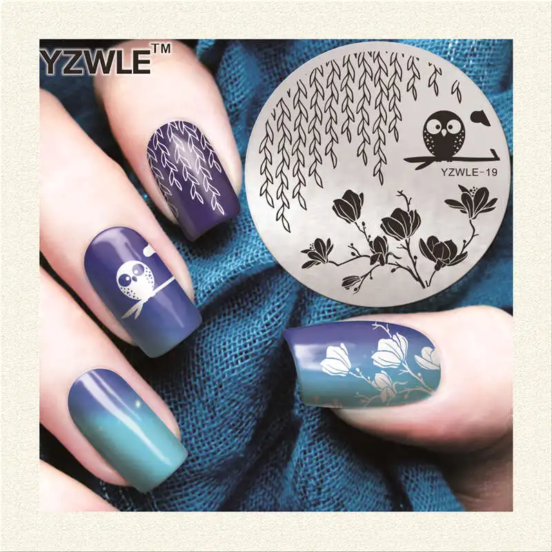 1 шт цветок ива Сова Дизайн ногтей штамп шаблон изображения пластины DIY ногтей штамповки инструменты