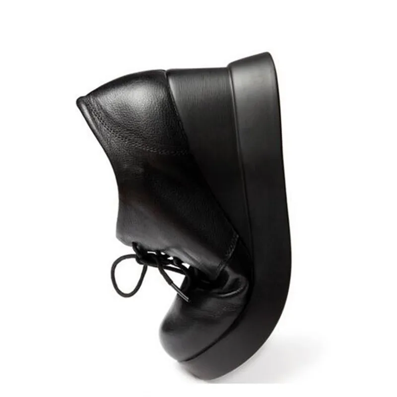 Lässig Ferse Frühling Echtes Volles Komfort Elegante Frauen High Hang Mode Heißer Neue Schwarzes 2019 Verkauf brown Leder Schuhe Heels OxatR