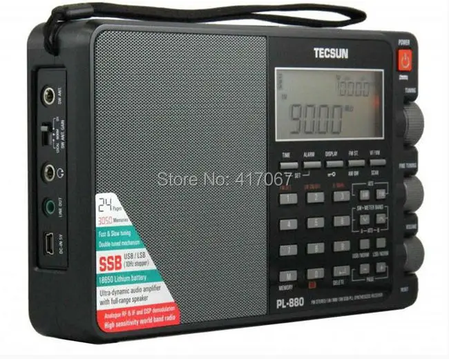 3-Original TECSUN PL-880 Portable Digital Radio Receiver PLL FMMWLWSW SSB Synthesized Full Band Stereo Fm Radio PL880