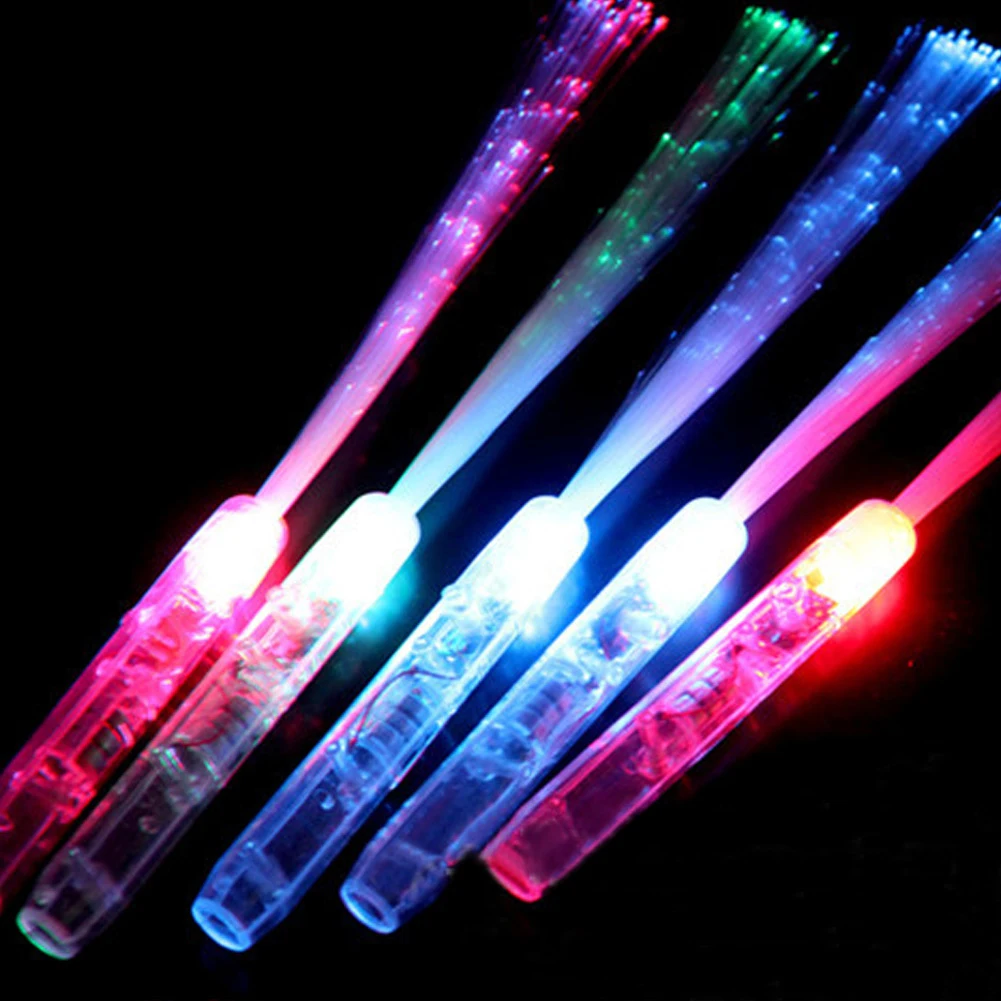 

LED Fiber Optic Light Wand, Colorful Magic Fairy Light up Battery Operated Flashing Concert Prop for Night Party