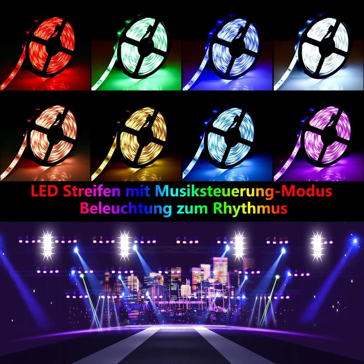Музыкальная Светодиодная лента SMD5050 RGB водонепроницаемая светодиодная IP65
