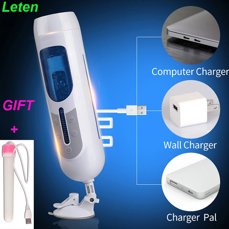 Leten A380 поршень Hands Free 10 Функция Выдвижной USB мужской автоматический мастурбатор