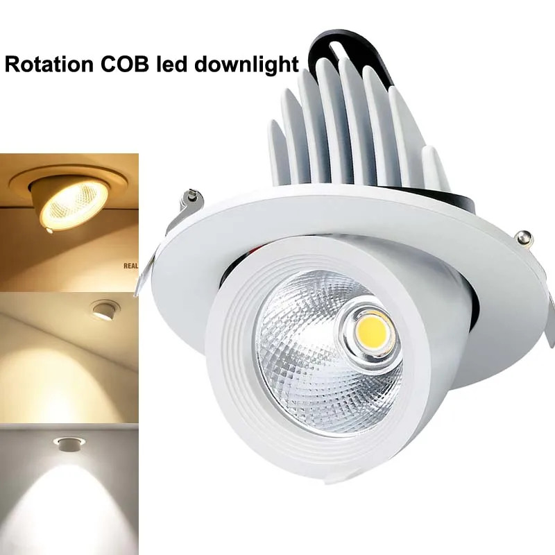 

rotation recessed downlight lights 10W hole size 11cm warm white day white pure white focos led cob 24pcs