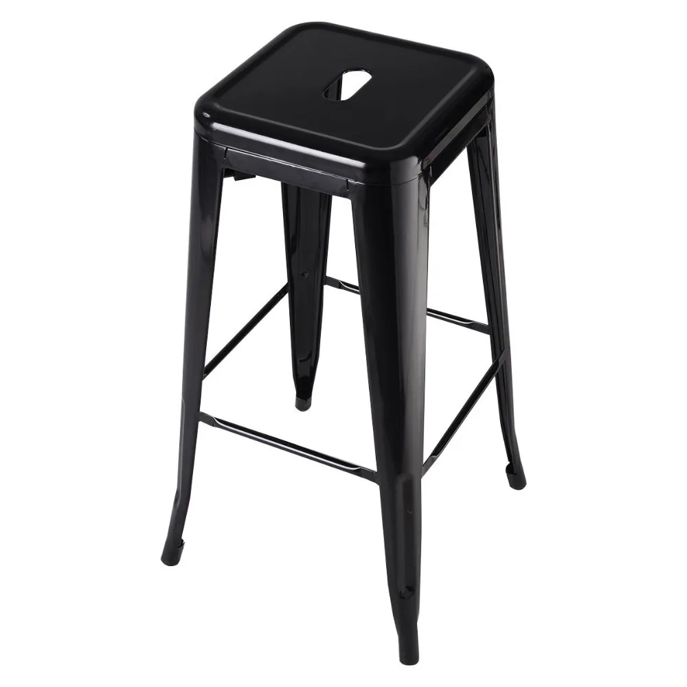 Set of 2 Metal Steel Bar Stools Vintage Antique Style Counter Bar Stool 5 Color HW50186