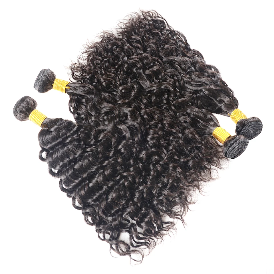 Malaysian Hair Bundles Water Wave Human Hair 4 Bundles Bundles Double Wefts Thick Hair Extensions Brenda non Remy Hair 8-30 inch