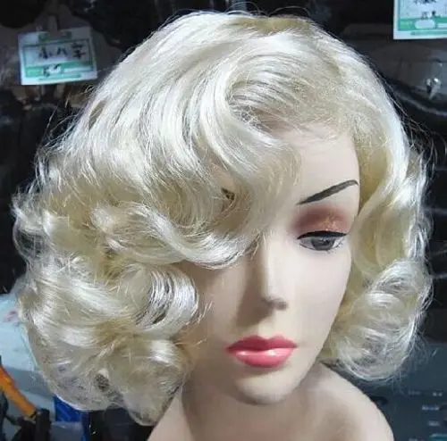 

Marilyn Monroe Fashion Curly Wig Cosplay Hair Full Wigs Hot Style Short Blond