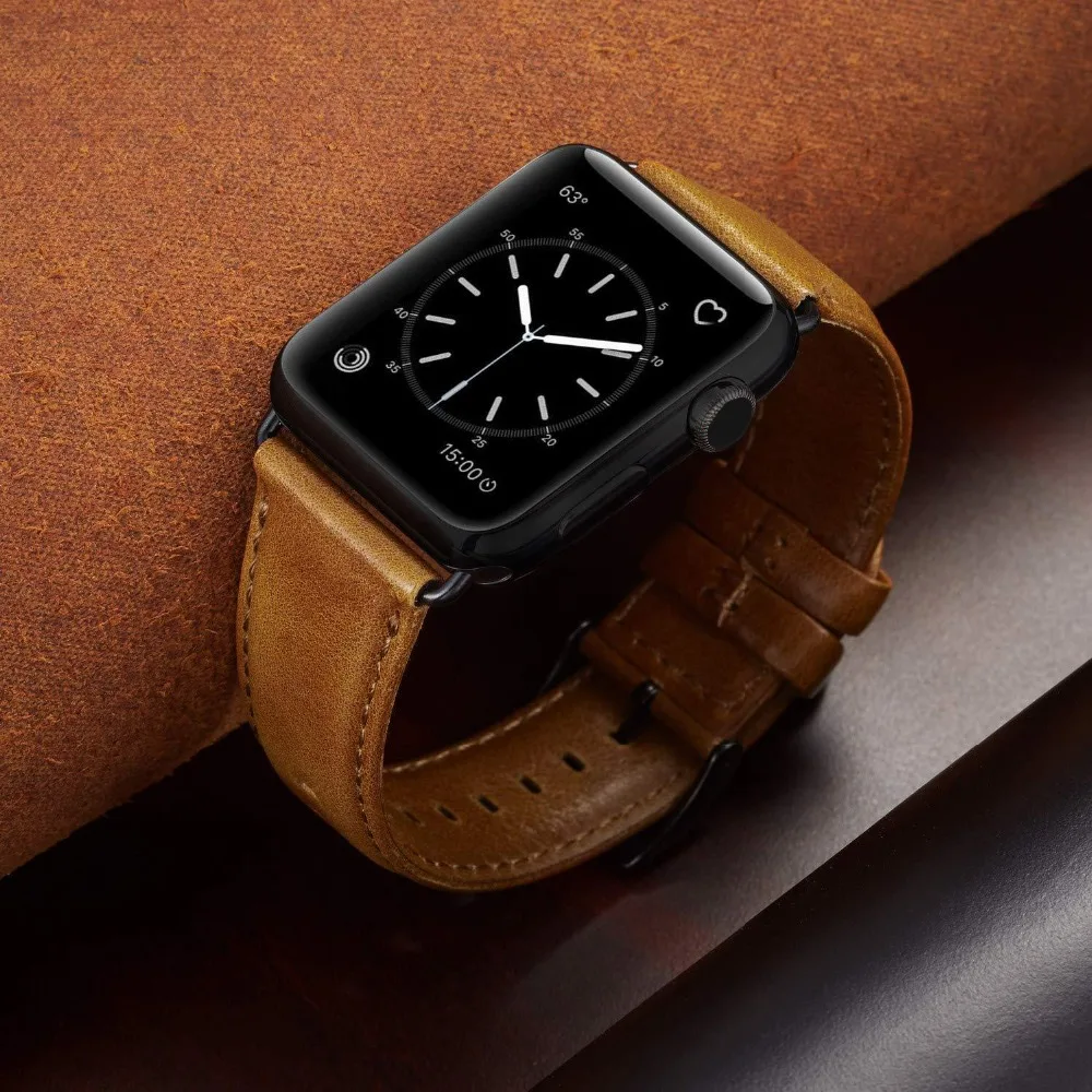 Кожаный ремешок для часов для Apple Watch 44 мм 40 мм/42 мм 38 мм серия 4 3 2 1 все модели iWatch ремешок для часов