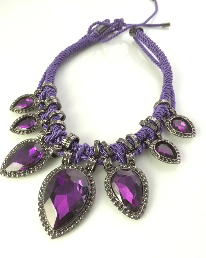 Free shipping Luxury blue gem necklace banquet j c noble fashion water