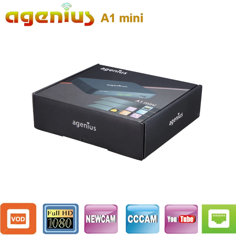 

5 PCS/lot DVB-S2 Agenius A1 mini receiver satellite with RJ45 support newcam cccam powervu for the world