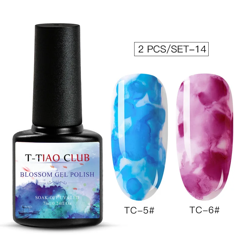 T-TIAO CLUB Blooming Painting Nail Gel Polish Effect Flower Blossom Nails Gel Soak off UV Gel Varnish Manicure Nail Art Lacquer - Цвет: EZH04513