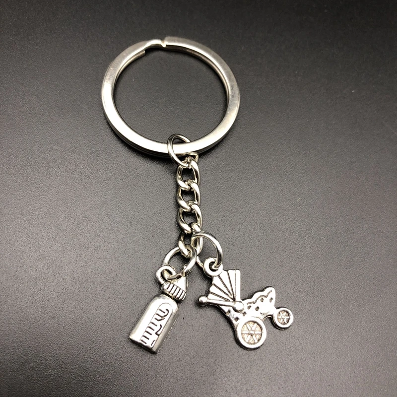 

HOT! 2019 Hand-made Baby Products Keychain Baby Stroller Bottle Perfect Model Combination Friend's Gift