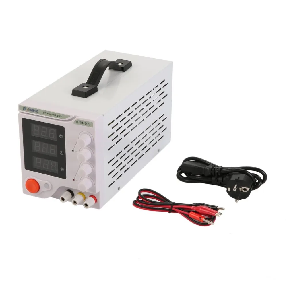 

0-30V 0-5A High Precision Three Digit Display DC Power Supply Device For Workshops Laboratory ETM-305 EU Plug Toiletry Kits 2019