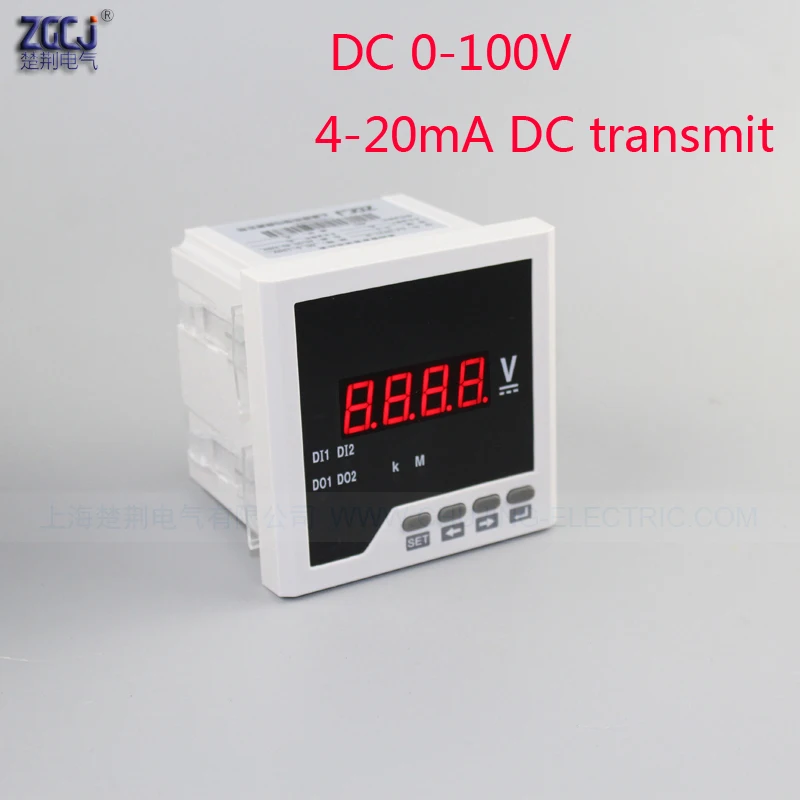 2382 Voltímetro Dc Digital Con 4 20 Ma 0 10 V Salida De Transmisión Dc 0 100 V Medidor De Panel De Voltaje Con Salida De Transmisión De Señal