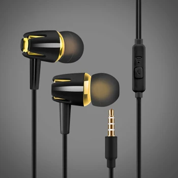 

3.5mm Jack Wired Headphones HD Clear Stereo Ergonomic In-ear Earbund Cable Control Earbuds With MIC For Smartphone PC