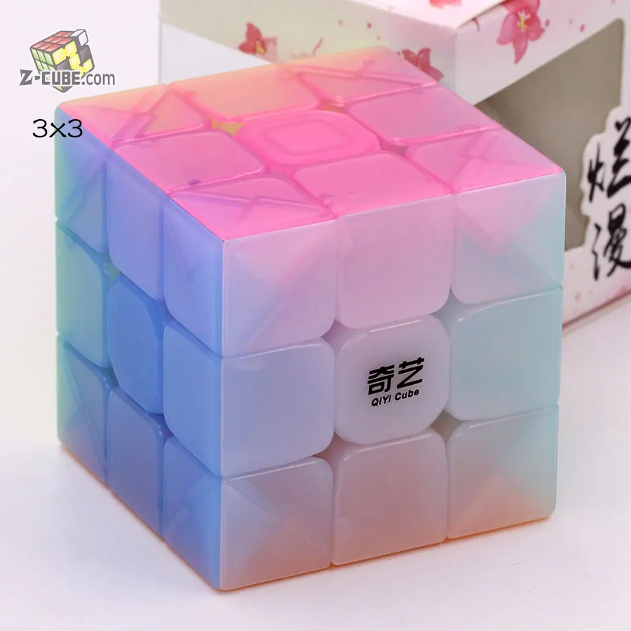 Magic cube Puzzle QiYi 2x2 3x3 4x4 5x5 странной формы Пирамида перекос Marstermorphix SQ1 квадратный-1 брелок прозрачные cube - Цвет: Jelly 3x3