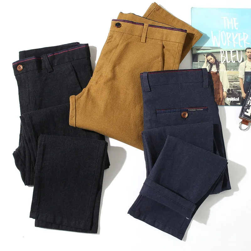 Brother Wang бренд новые мужские эластичные тонкие повседневные брюки деловые модные обтягивающие сплошной цвет мужской брюки M501