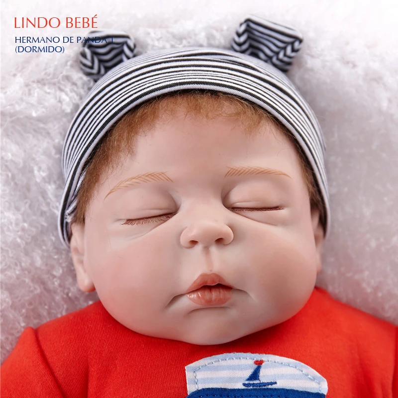 

Pandadomik Reborn Doll 55cm Lifelike Sleeping Boy Realistic Silicone Real Touch Vinyl Newborn Baby Toy Dolls Kid Gift Brinquedo